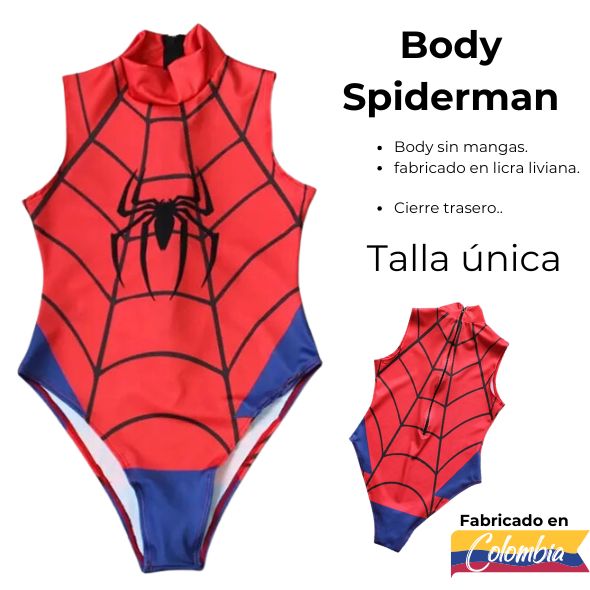 BODY TEMATICO SPIDERMAN ROJO MANGA CORTA.