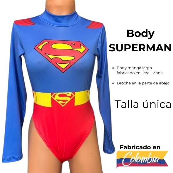 BODY TEMATICO SUPERMAN MANGA LARGA.